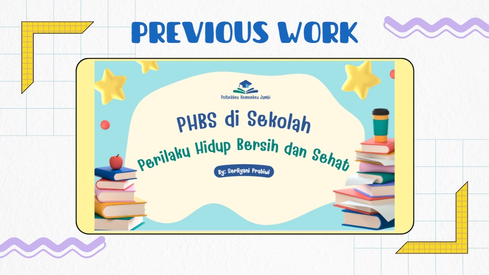 Jasa pembuatan presentasi powerpoint PHBS di sekolah dengan tema perilaku hidup bersih dan sehat.