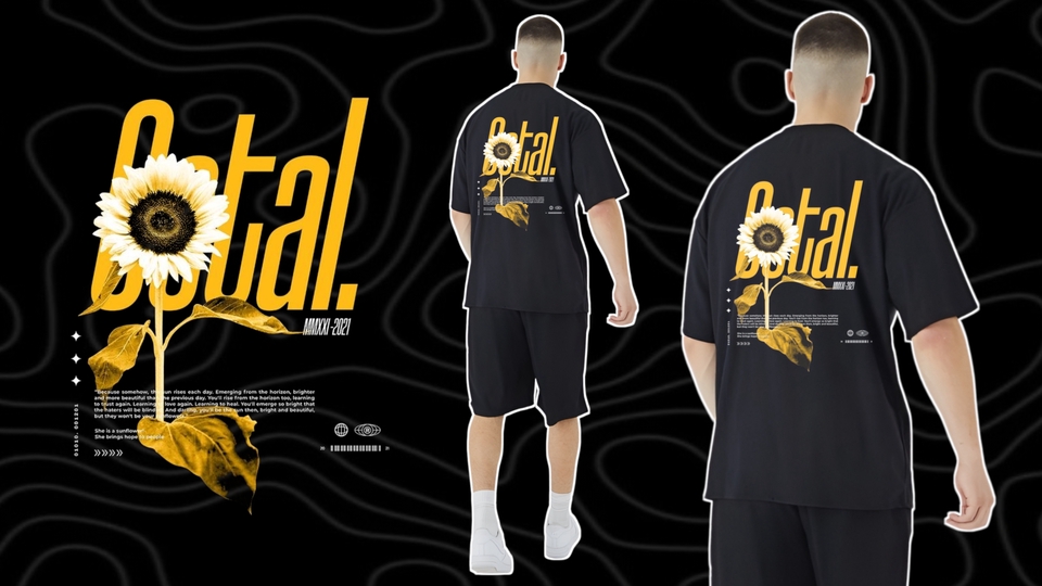 ออกแบบเสื้อยืด รับออกแบบเสื้อผ้า แฟชั่น ดอกทานตะวัน ลายเสื้อ