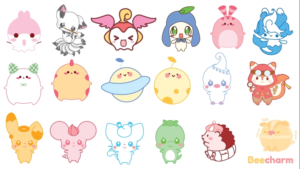 Jasa desain karakter kartun lucu dan imut, desain maskot lucu, karakter fantasi, desain karakter game, jasa pembuatan karakter vtuber.