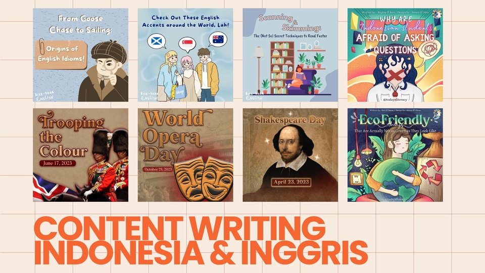 Penulisan Konten - Jasa Content Writing Social Media Bahasa Indonesia dan Inggris - 1