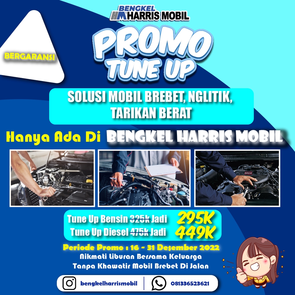 Jasa desain banner instagram promo tune up bengkel motor dengan desain yang menarik dan profesional