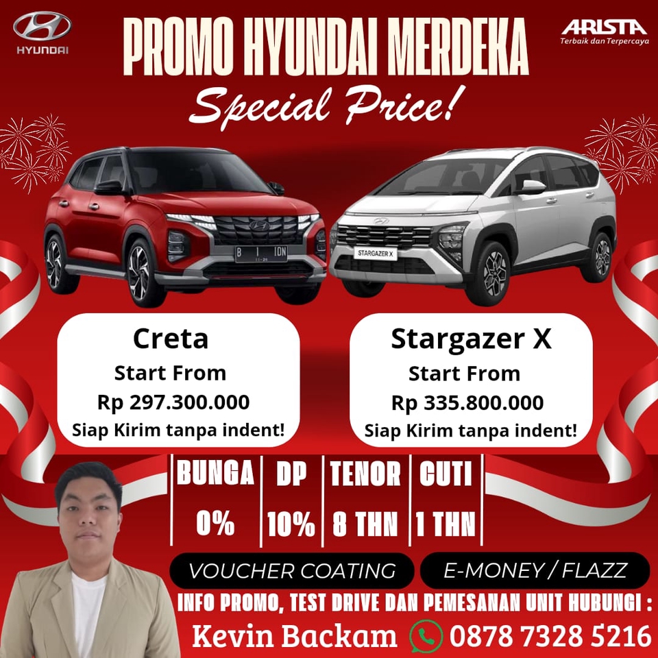 Jasa desain banner promosi Hyundai Merdeka dengan desain unik dan menarik untuk Instagram dan Facebook.
