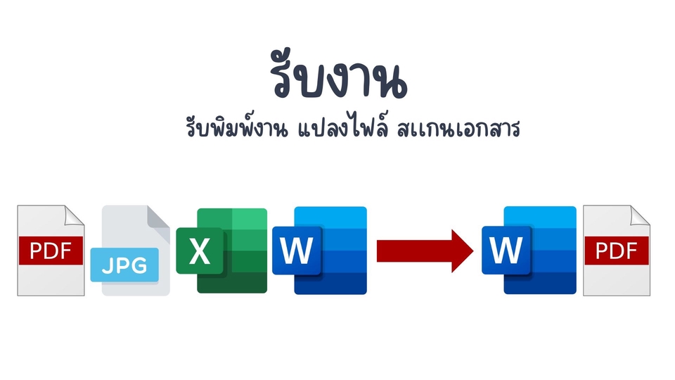 รับพิมพ์งาน แปลงไฟล์ สแกนเอกสาร รับทำเอกสาร รับทำรายงาน