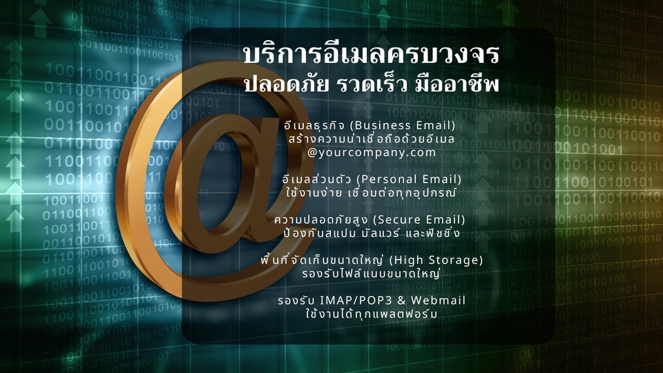 บริการอีเมลครบวงจร ปลอดภัย รวดเร็ว เชื่อถือได้ รับจดโดเมนโฮสติ้ง