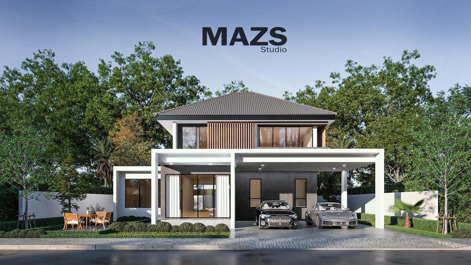 3D Perspective - รับขึ้น 3D model render exterior/interior และลงสี plan - 7