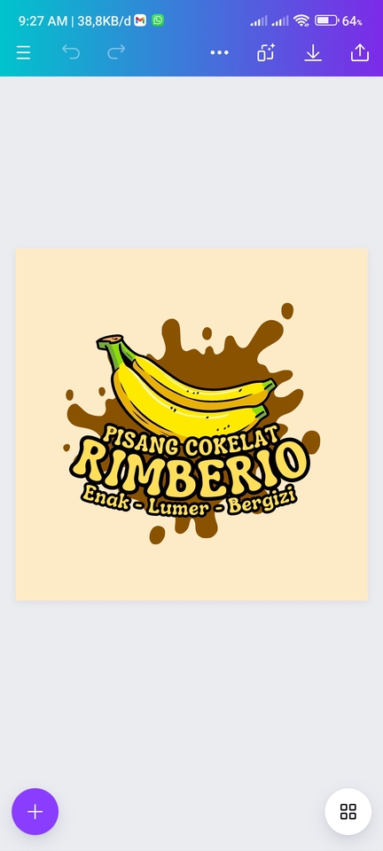 Desain logo pisang coklat, logo untuk toko makanan dan minuman, jasa desain logo makanan dan minuman.