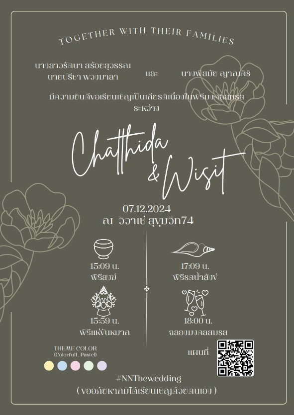 ออกแบบการ์ดแต่งงานด้วย canva สวยหรู งานแต่งงาน ชาญธิฏา วิสิฏฐ์