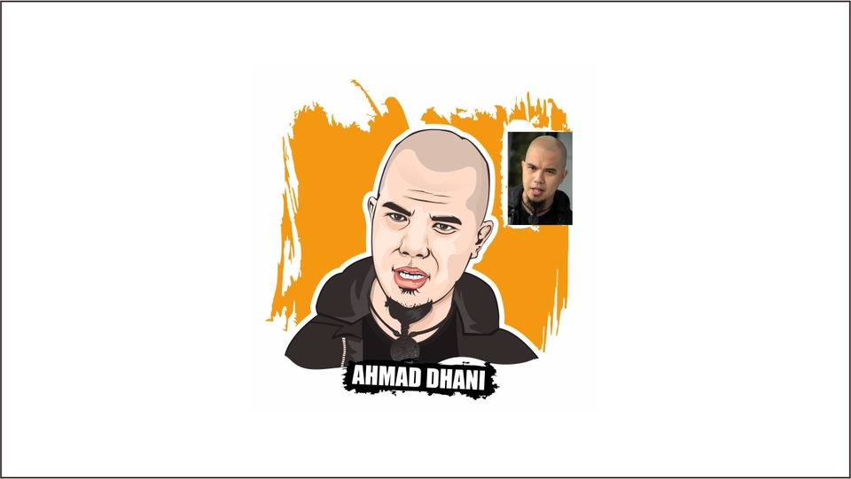 Jasa lukis wajah karikatur freelance dengan desain vektor hitam putih