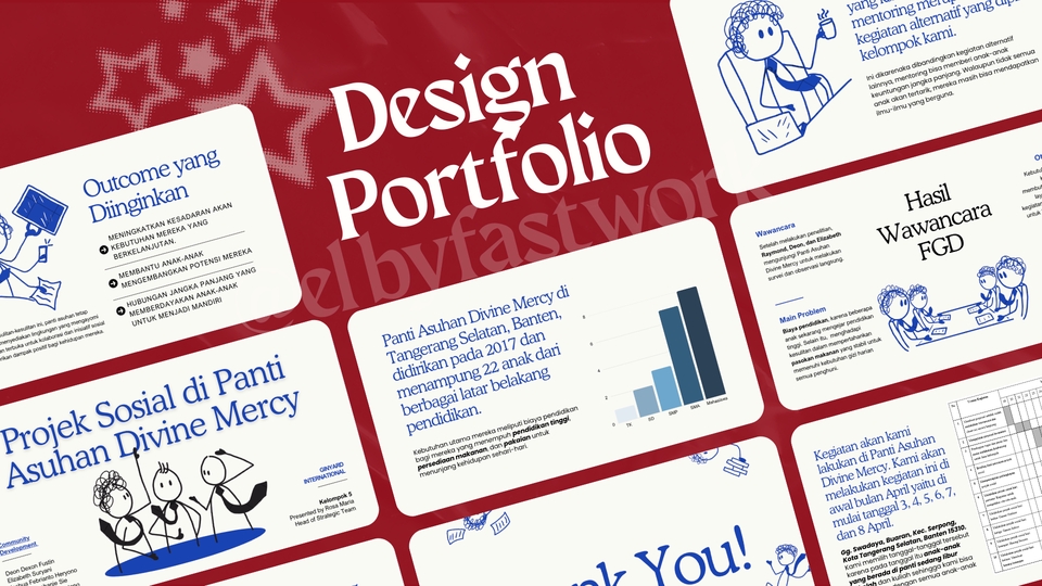 Jasa desain presentasi Powerpoint profesional untuk Panti Asuhan Divine Mercy. Desain ppt, pembuatan slide presentasi, harga desain powerpoint murah.
