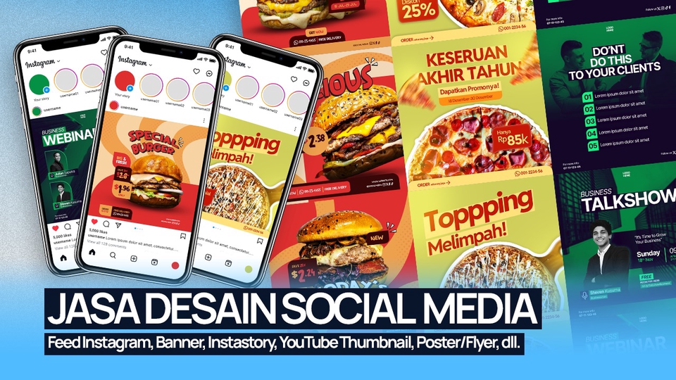 Jasa desain banner Instagram, banner promosi, banner website, banner online shop, desain banner keren, unik, dan profesional.