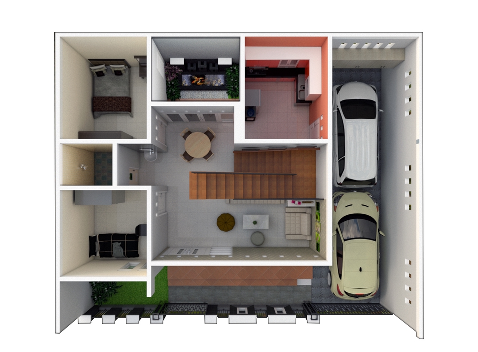 3D & Perspektif - 3D VISUAL RUMAH MODERN DAN KONTEMPORE - 10