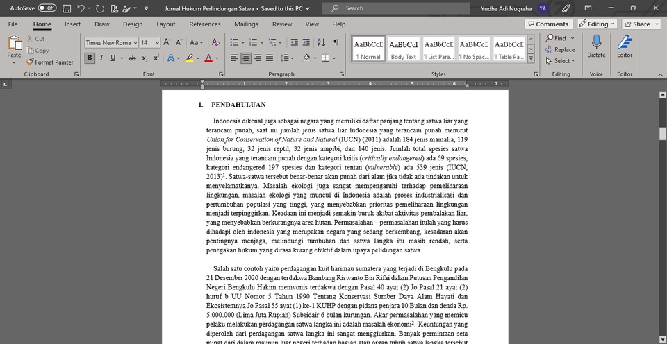 Pengetikan Umum - Pembuatan Jurnal , Artikel dan Makalah Hukum - 2