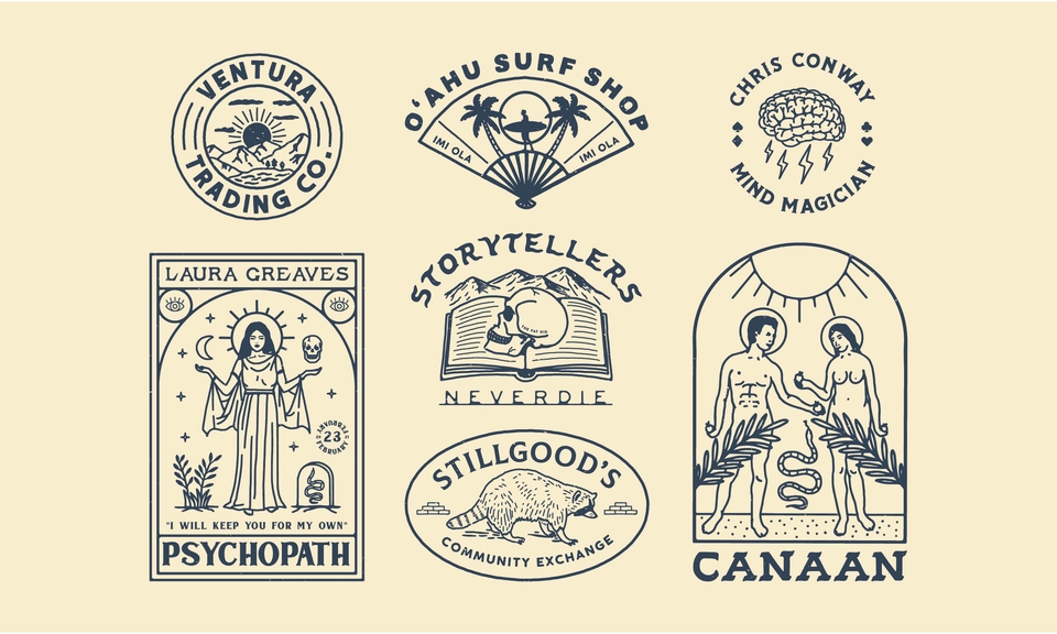 Logo - Desain Logo dengan Gaya Vintage Hand Drawn - 3