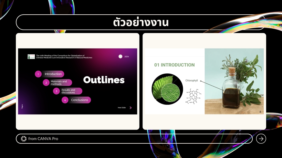 รับทำ presentation ผลงานวิชาการ นำเสนอการวิจัยสมุนไพร