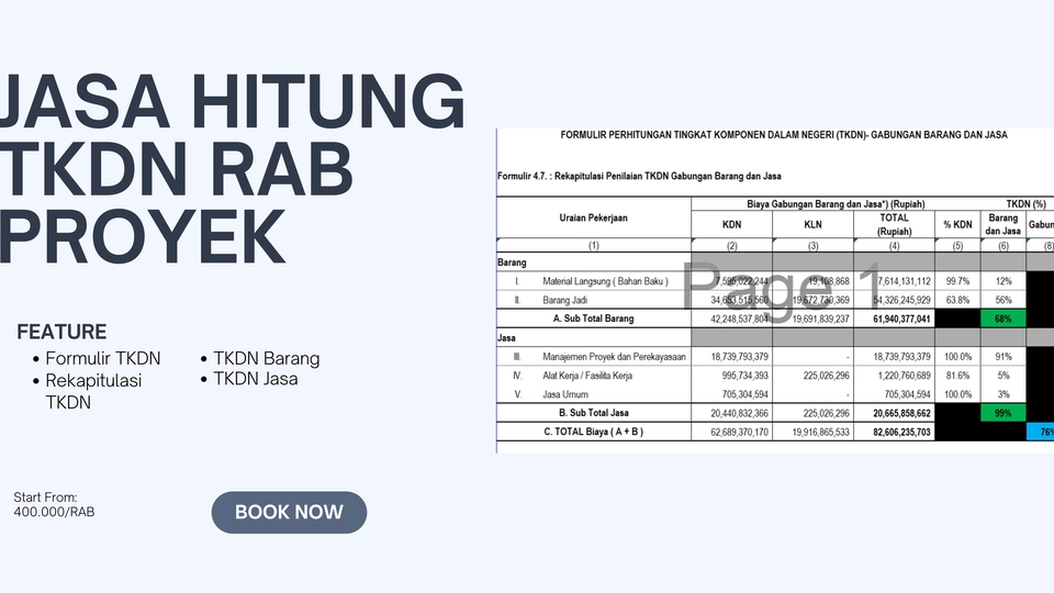 Jasa Akuntansi dan Konsultan Keuangan - JASA MENGHITUNG TKDN (TINGKAT KOMPONEN DALAM NEGERI) UNTUK RAB PROYEK