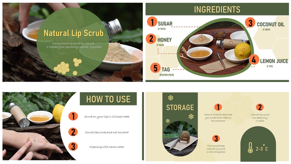 รับทำ presentation สครับปาก สูตรธรรมชาติ