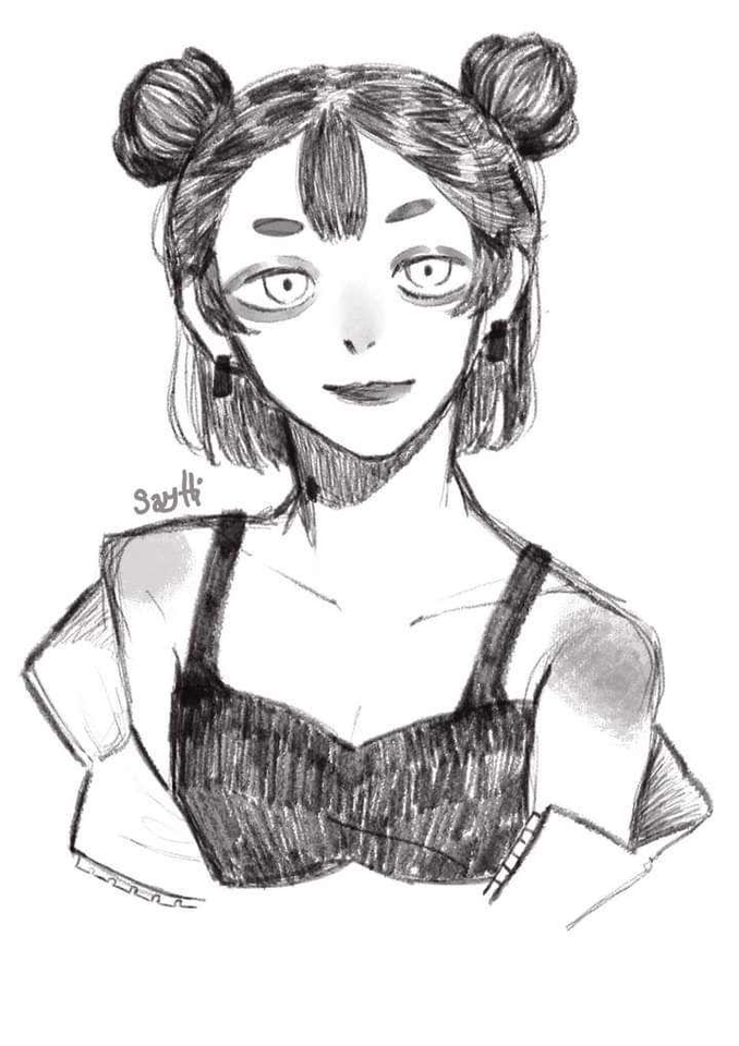 วาดการ์ตูนอนิเมะหญิงน่ารัก สไตล์มินิมอล รับวาดรูปการ์ตูน