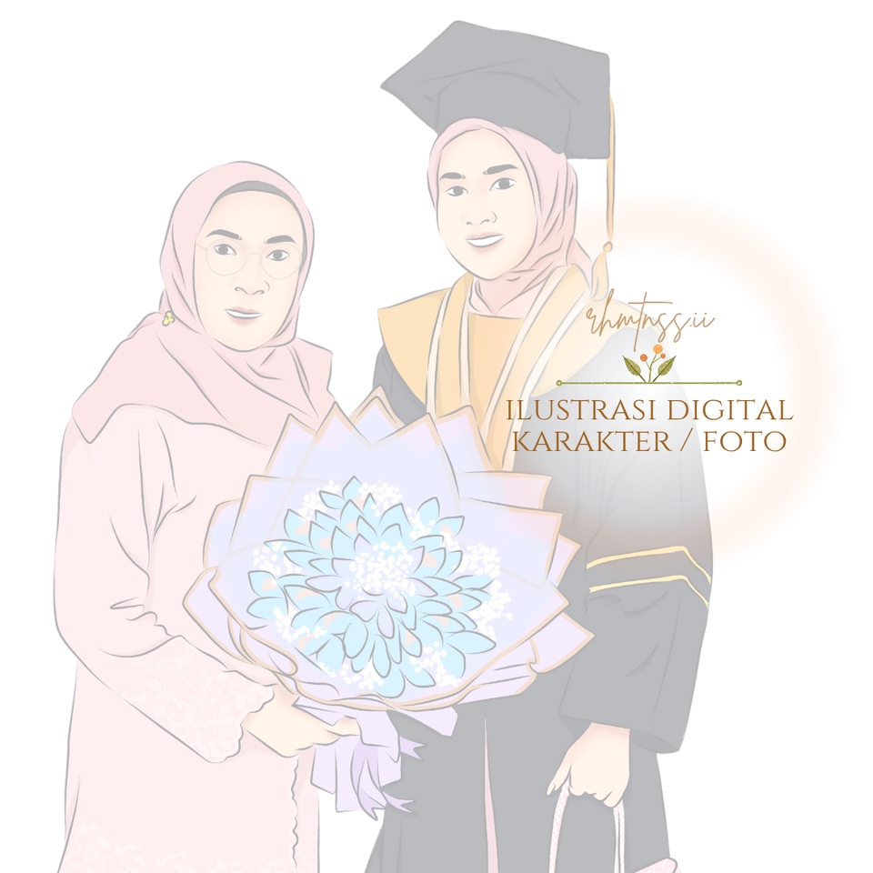 Jasa karikatur freelance untuk pembuatan gambar karikatur wanita dan pria berlatar putih.
