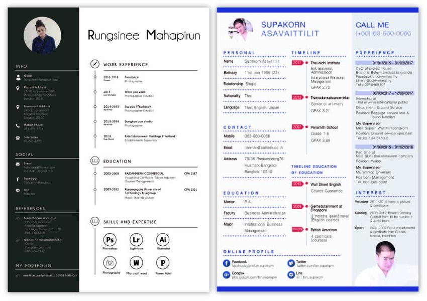 Portfolio & Resume - ออกแบบ Resume - 2