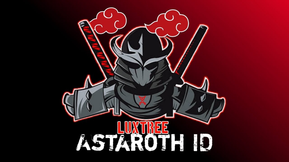 Logo Astaroth ID dengan desain samurai dengan pedang, jasa desain logo profesional dan terpercaya.