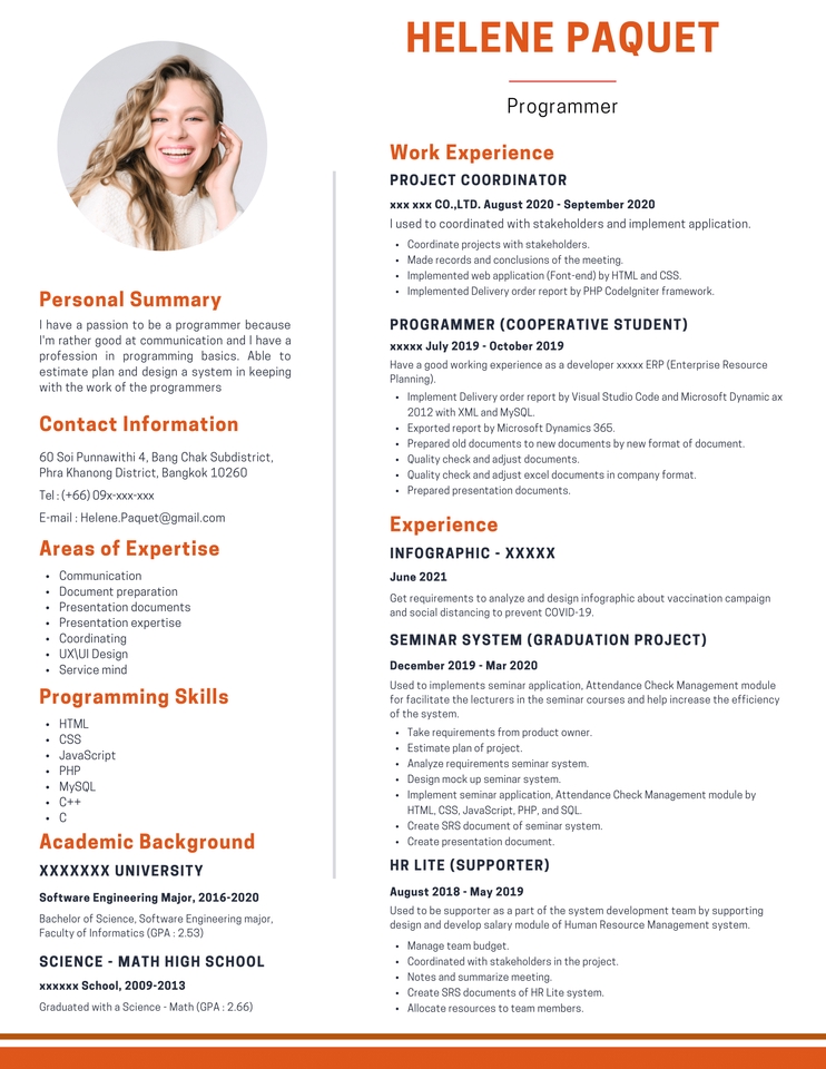 Portfolio & Resume - Resume สำหรับสายโปรแกรมเมอร์ - 5