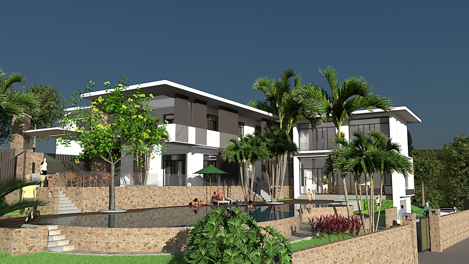 Jasa desain eksterior rumah minimalis modern dengan 3D render - desain rumah - arsitektur - interior - eksterior - gambar 3d - jasa gambar 3d - jasa desain 3d - jasa render - sketchup - freelance