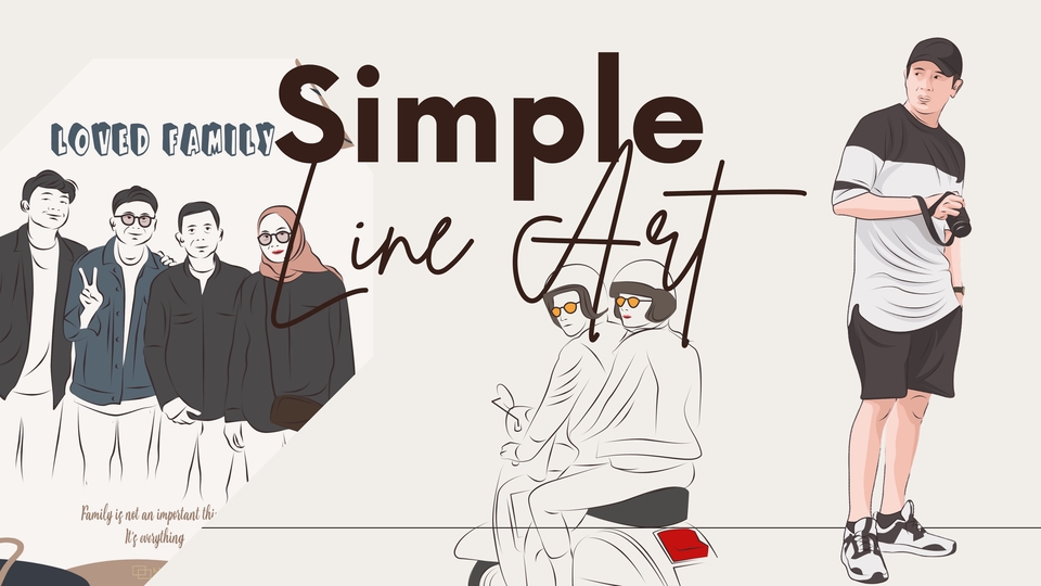 Gambar dan Ilustrasi - Simple Line Art Vector - 1