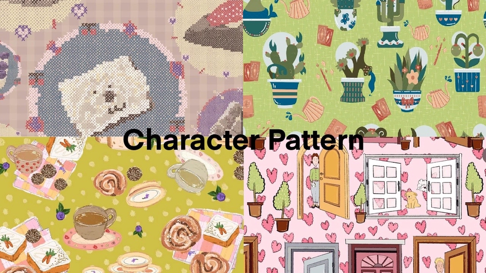 ออกแบบลายผ้า - ออกแบบลาย (Seamless)/ Repeat Pattern Design แนวเรียบง่าย ดอกไม้ ตัวอักษร Modren / Organic Style - 8