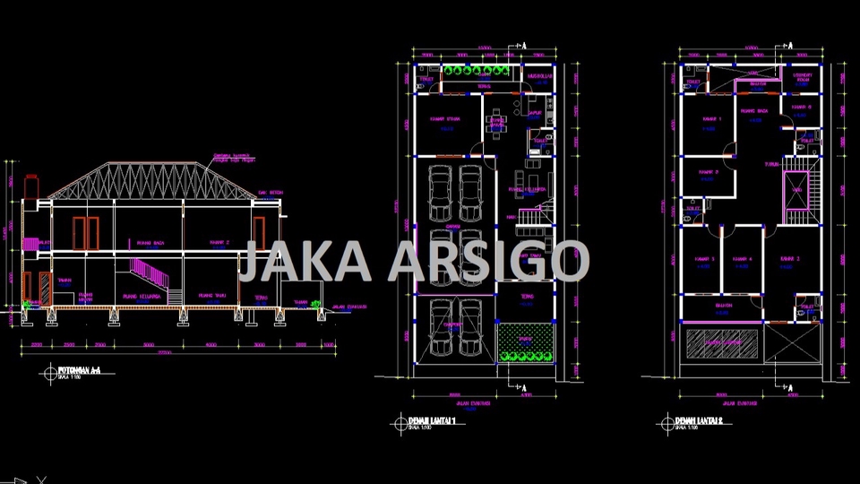 CAD Drawing - Gambar Kerja GAMBAR IMB / PBG - 1
