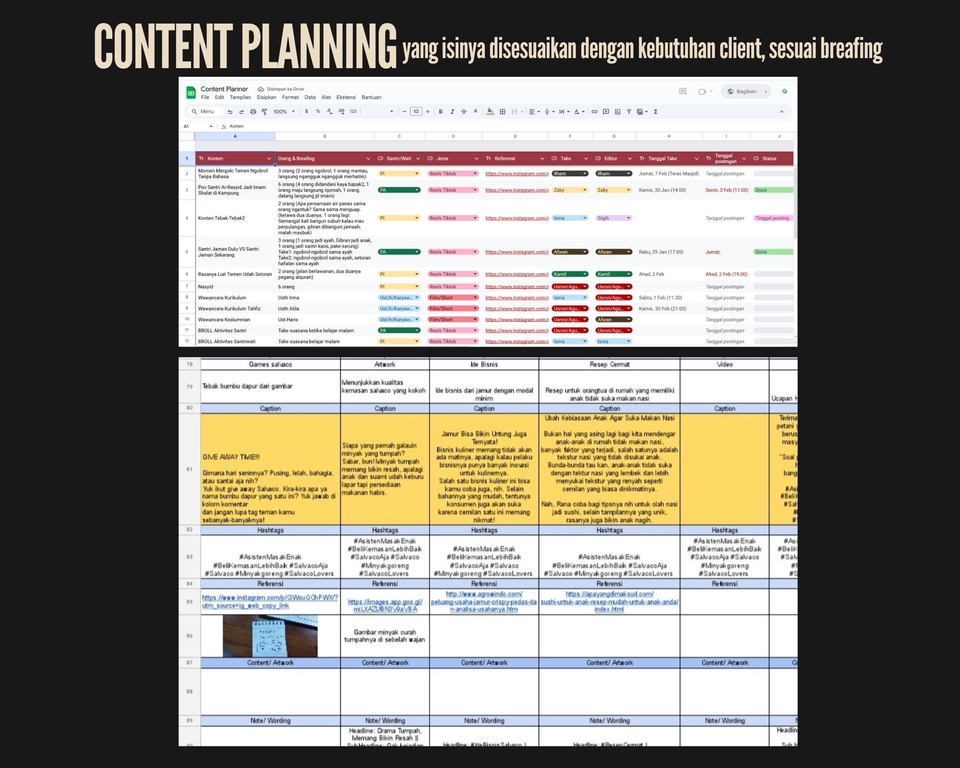 Digital Marketing - Jasa Pembuatan Content Planning dan Caption Medsos - 6