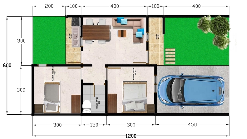 3D & Perspektif - Desain Grafis, Editing Foto, 3D Modelling Bangunan dan RenderingGambar Kerja AutoCAD - 16