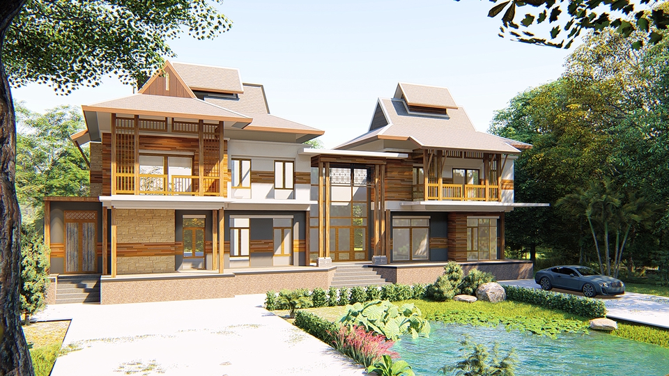 เขียนแบบวิศวกรรมและออกแบบโครงสร้าง - รับออกแบบ เขียนแบบก่อสร้าง, 3D Perspective/Exterior - Revit Architect - 5