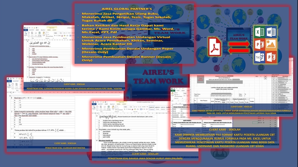 Pengetikan Umum - PENGETIKAN ULANG DARI JPG ATAU PDF KE WORD, EXCEL, PPT PROSES 1 HARI JADI - 1