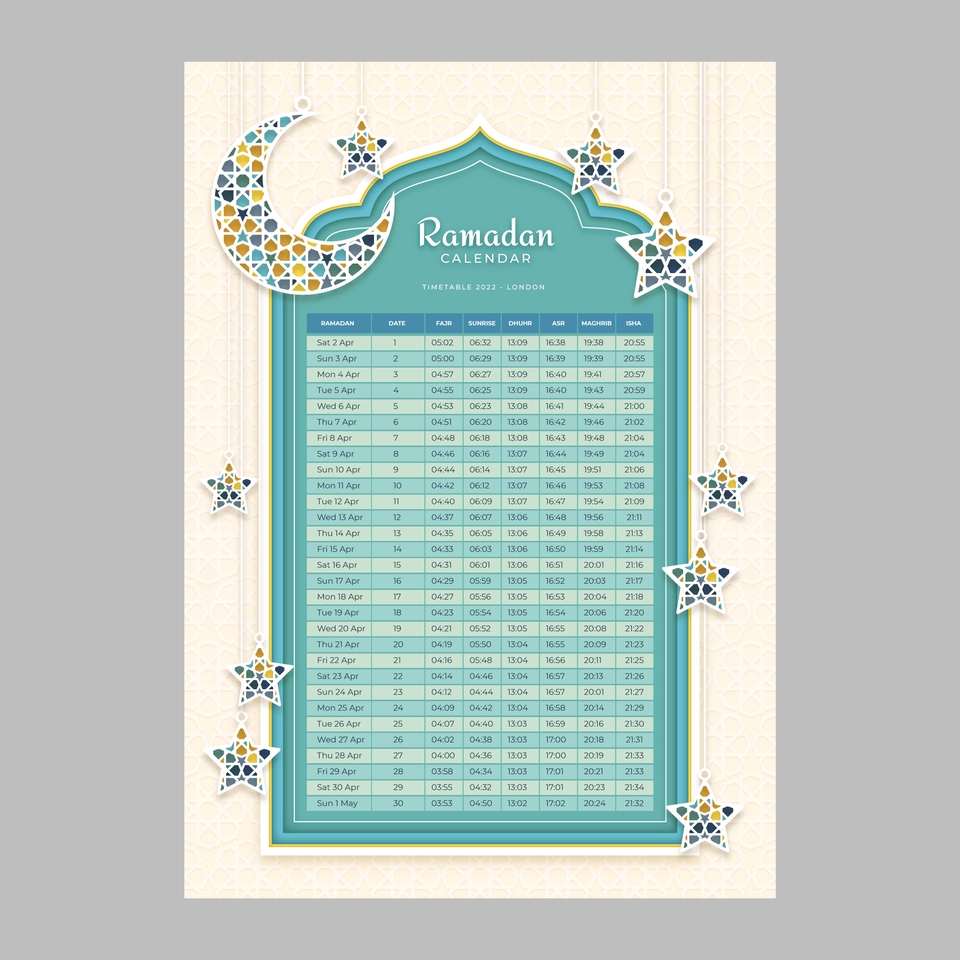 Digital Printing - Desain Imsakiyah/Jadwal Sahur dan Buka Puasa Ramadhan 1444 H untuk Perusahaan, Sekolah, Lembaga Lain - 15