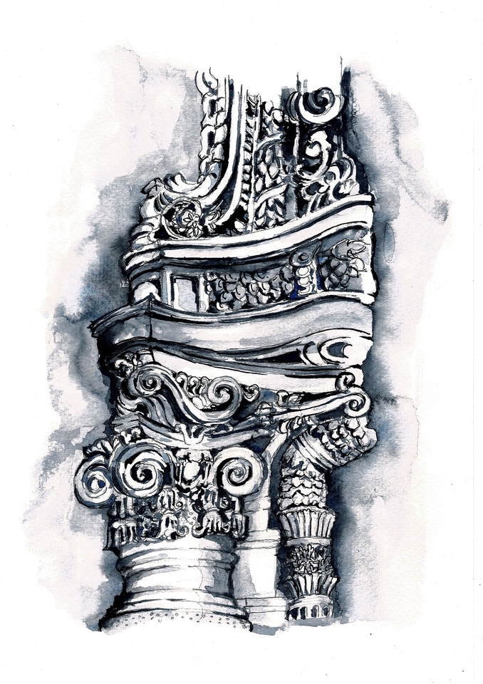 วาดภาพประกอบ - รับเขียนภาพประกอบลายเส้นสถาปัตยกรรม - 6