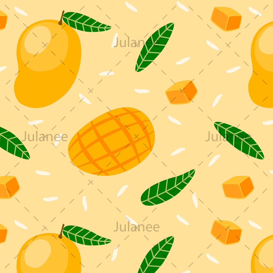 ออกแบบลายผ้า - รับออกแบบลายผ้า Pattern/Repeat สไตล์ Flat - 24