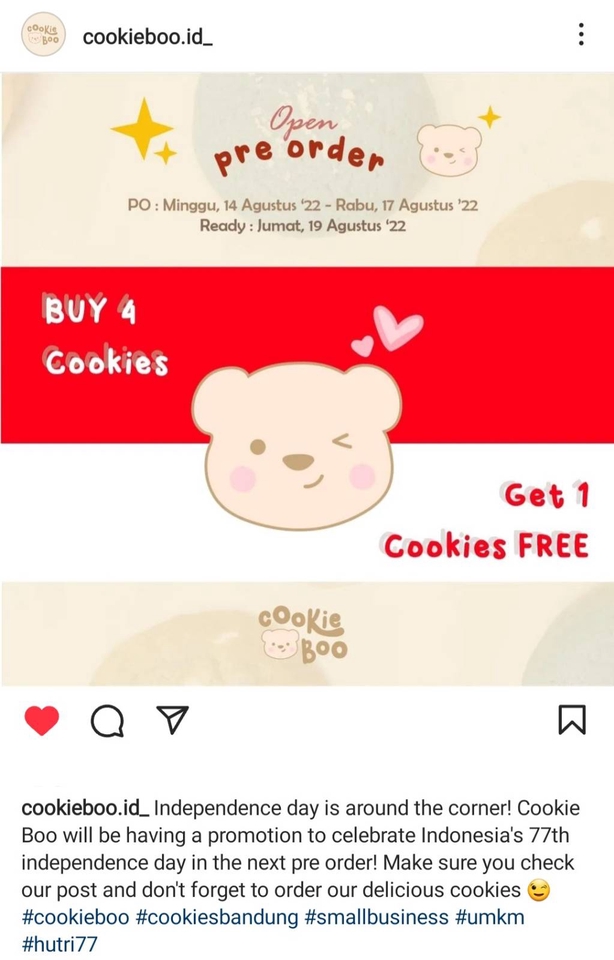Promosi Kue Kering  Cokelat  Untuk Hari Kemerdekaan Indonesia,  Beli 4 Gratis 1, Promo Terbatas