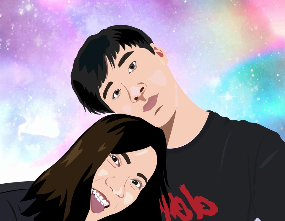 วาดแฟนอาร์ตคู่รักสไตล์การ์ตูนเกาหลี