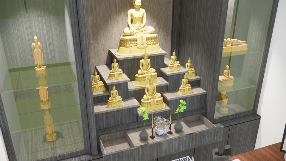 ออกแบบตกแต่งภายในบ้าน ออกแบบบูชาพระ รีโนเวทบ้าน