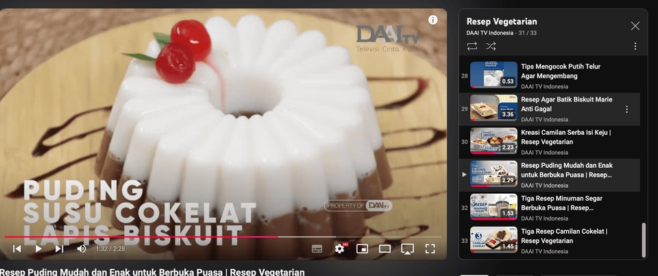 Jasa Edit Video Youtube: Puding Susu Cokelat Lapis Biskuit, Resep Vegetarian