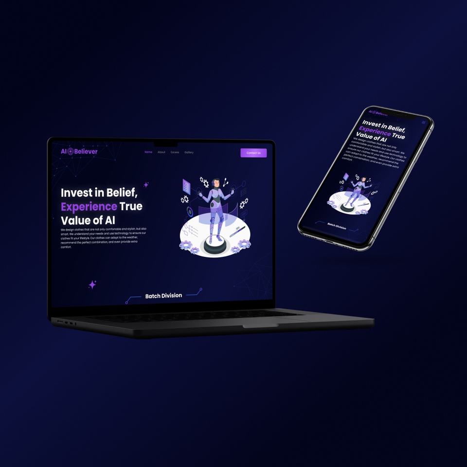 Desain UI UX Web modern dengan konsep futuristik dan AI untuk website atau aplikasi