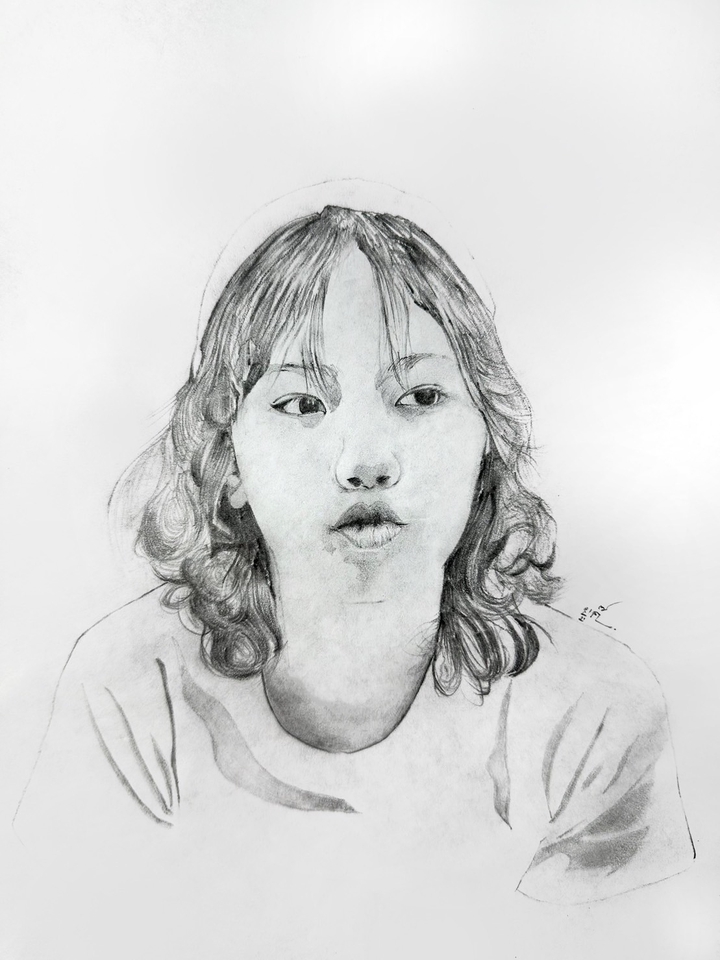 วาดภาพเหมือน Portrait - วาดภาพคนเหมือน (ขาวดำ) - 6