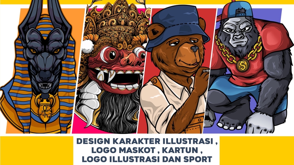 Desain Karakter - Design Karakter Illustrasi ,Maskot , Kartun ,Logo Illustrasi dan Sport - 1