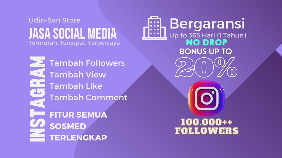 Tambah Followers - Tambah Followers Instagram Garansi 365 Hari (1 Tahun)  - 2