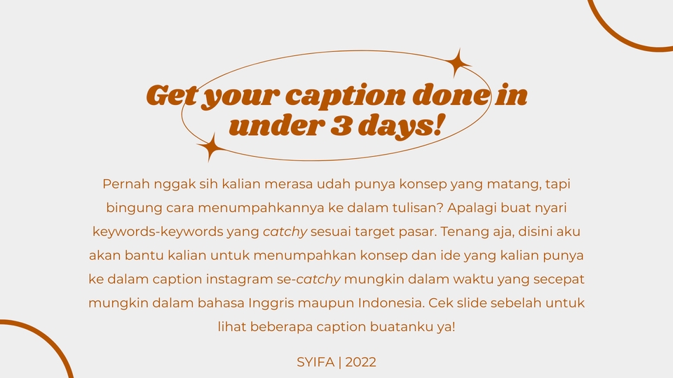 Penulisan Konten - Caption Instagram dalam Bahasa Inggris/Indonesia. - 2