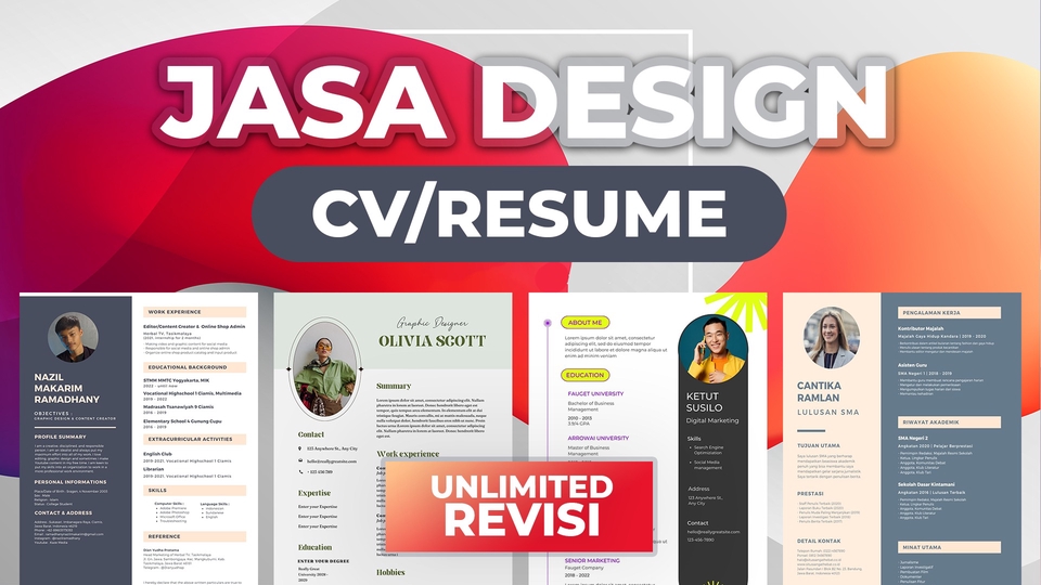 Portfolio & Resume - Desain CV, Resume & Portfolio Revisi Unlimited, Modern & Professional - 1