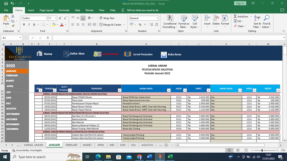 Akuntansi dan Keuangan - LAPORAN KEUANGAN DENGAN EXCEL, TEMPLATE BISA DIGUNAKAN SETERUSNYA - 3