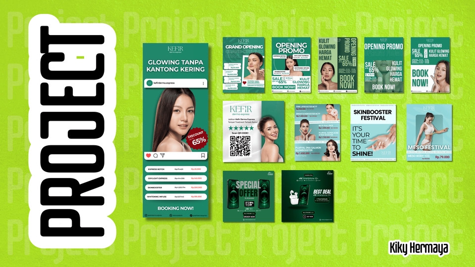 Desain banner, Instagram, promosi Klinik Kecantikan.