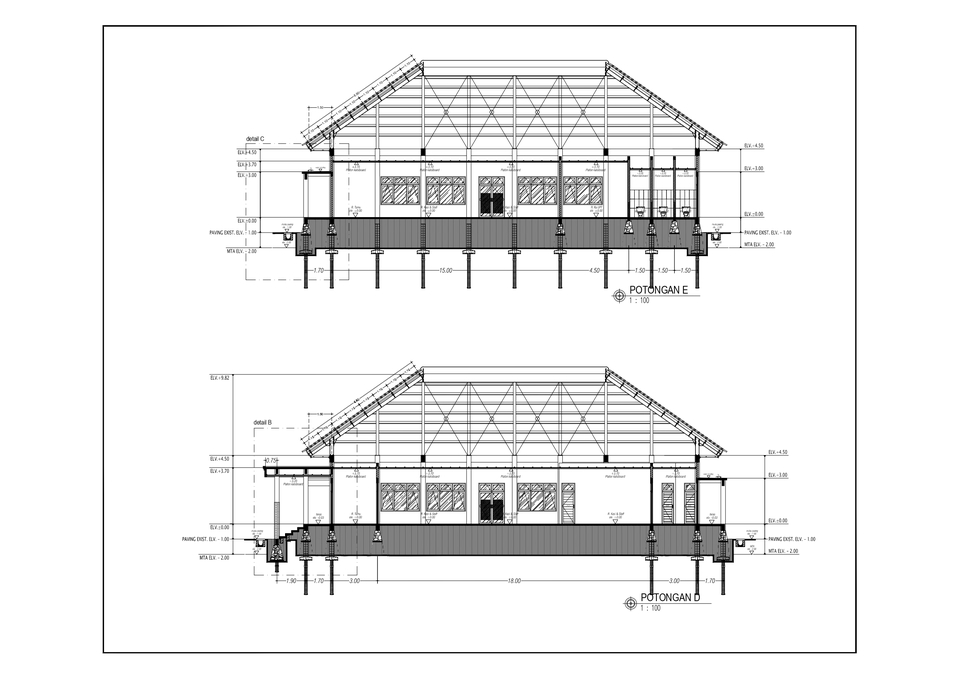 CAD Drawing - Gambar Kerja CAD (Bangunan Tinggi, Rumah Tinggal, Terminal, Rumah Sakit, Gudang, dsb)  - 3