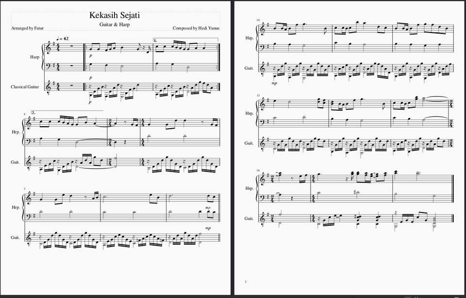 Pengetikan Umum - Transkrip musik ke not balok tab - 2